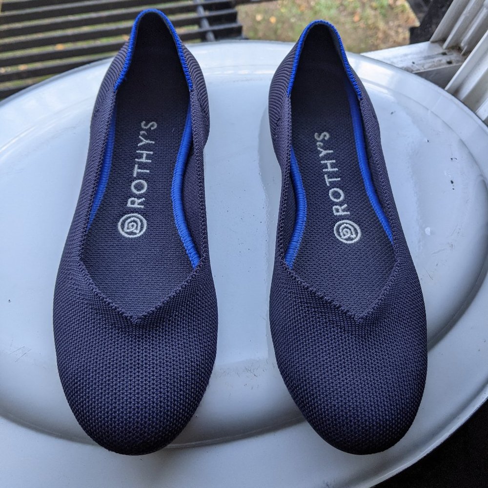 Rothy’s The Flat Maritime Navy Blue Flats Size 7